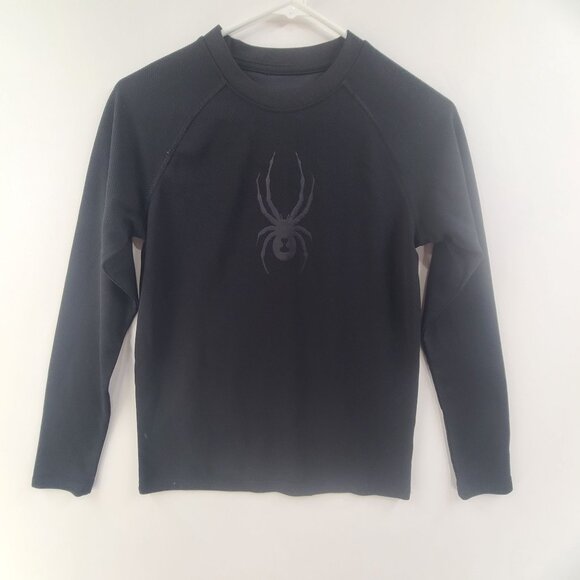 Spyder Brand Men's Shirt Long Sleeve Pullover Crew Neck Black Size M Gorpcore - Picture 1 of 7